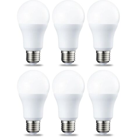 Lot de 6 ampoules LED Culot Edison à vis E27 10 W Blanc froid Intensité non variable