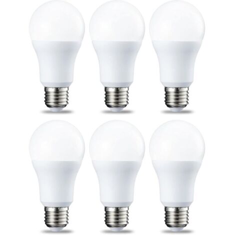 Lot de 6 ampoules LED Culot Edison à vis E27 10 W Blanc froid Intensité non variable