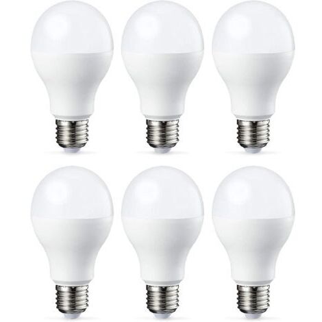 Lot de 6 ampoules LED Culot Edison à vis E27 12 W Blanc froid Intensité non variable