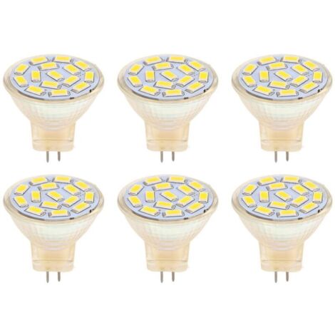 Lot De 6 Ampoules LED De Remplacement Halogène,Ampoules LED, Ampoule LED GU4 270 LM 15 LED à économie D'énergie MR11 Perles De Lampe De Piste 12 V 3 W pour éclairage De Piste Intégré(lumière Chaude)