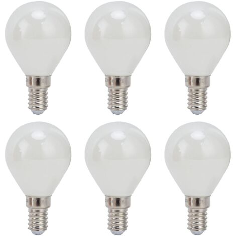 Lot de 6 ampoules LED E14 4W G45 à filament vintage, verre blanc laiteux, lumière blanche, décoration intérieure, 220V-AquaForge