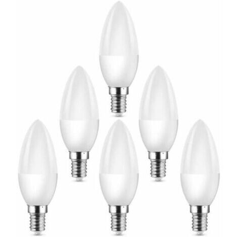 Lot de 6 ampoules LED E14 à petite vis Edison (SES) équivalentes à des ampoules halogènes 40 W C37 400 lm 3000 K Blanc chaud