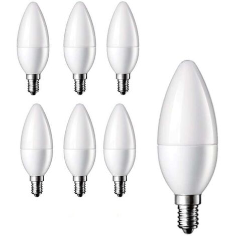 Lot de 6 Ampoules LED E14 Flamme 6W 480lm 280° - Blanc Chaud 2700K