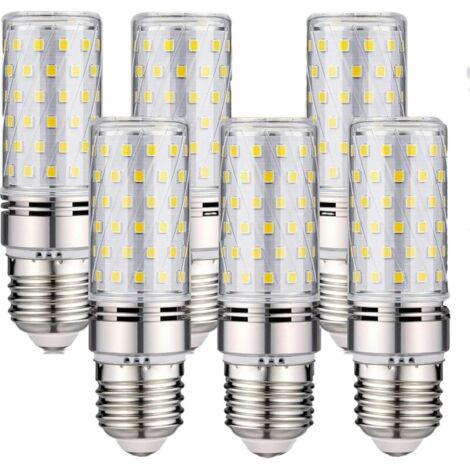 Lot de 6 ampoules LED E27 -16 W Blanc froid 6000 K 1600 lm (équivalent à une ampoule halogène de 150 W) AC 200-240 V, non dimmable, grand culot à visser E27 LED, angle de faisceau 360°