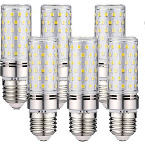 Lot de 6 ampoules LED E27 -16 W Blanc froid 6000 K 1600 lm (équivalent à une ampoule halogène de 150 W) AC 200-240 V, non dimmable, grand culot à visser E27 LED, angle de faisceau 360°