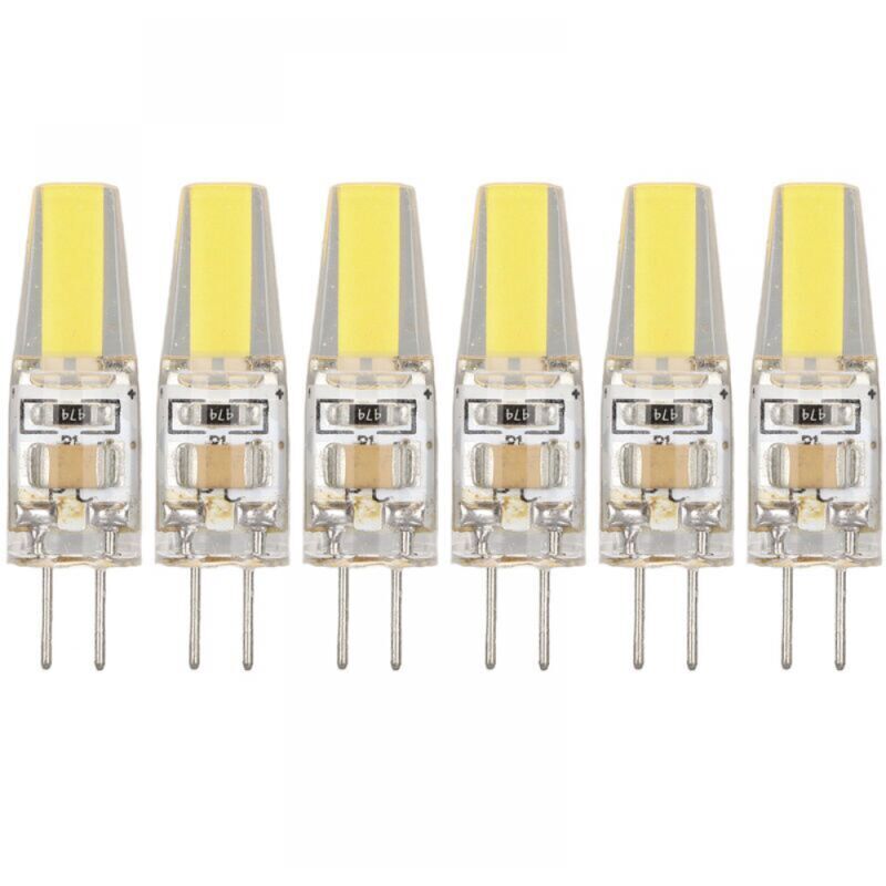 Lot de 6 ampoules LED G4 220 V 3 W, éclairage à 360 degrés, antireflet, pour plafond, lustres et paysages (lumière chaude)