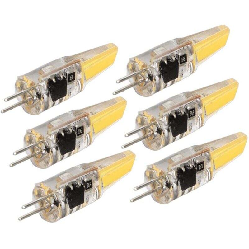 Lot de 6 Ampoules LED G4 COB 6W 500LM en Gel de Silice, Lampes Économie d'Énergie pour Plafonnier, Lampe Murale, Lampe de Table 220V