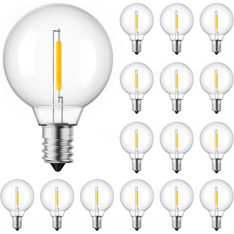 Lot de 15 Ampoules LED G40 – E12 1W Blanc Chaud