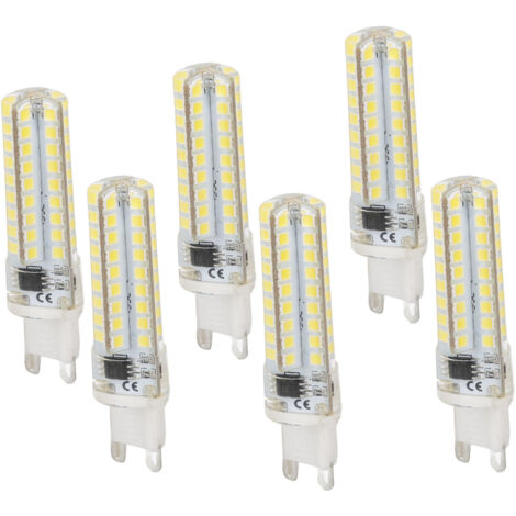 Lot de 6 ampoules LED G9 450 lm, dimmables, 72 LED, 5 W, 100-120 V, pour éclairage domestique-AquaForge
