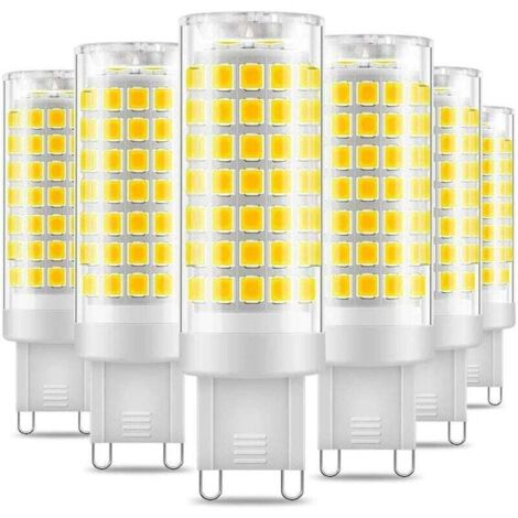 KEYOUNY Lot de 6 Ampoules LED G9 7W - Blanc Froid 6000K - 650lm - Équivalent à 60W Halogène - Angle de 360 Degrés - AC220-240V
