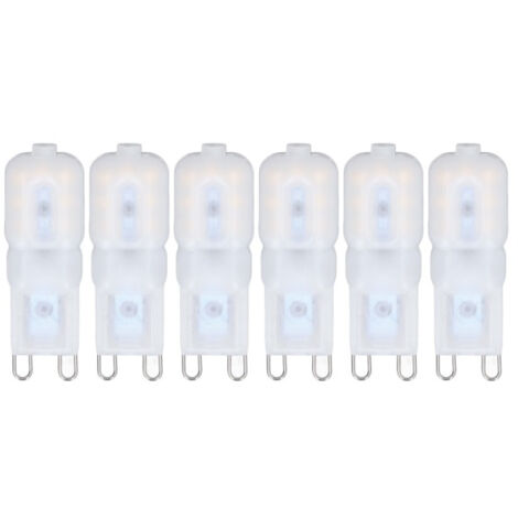 Lot de 6 ampoules LED G9 à intensité variable 3W, économie d'énergie, diffusion à 360°, blanc naturel, 220-240V, pour plafonniers et luminaires de plafond-AquaForge