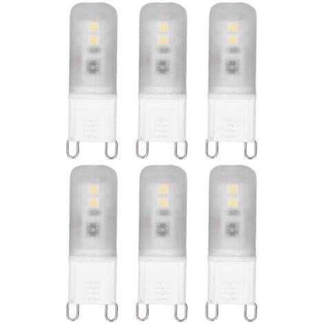 Lot de 6 ampoules LED G9 en céramique, 200 lm, culot G9, pour appliques murales et lustres, équivalent halogène 2W/20W, 220V, lumière blanche-AquaForge