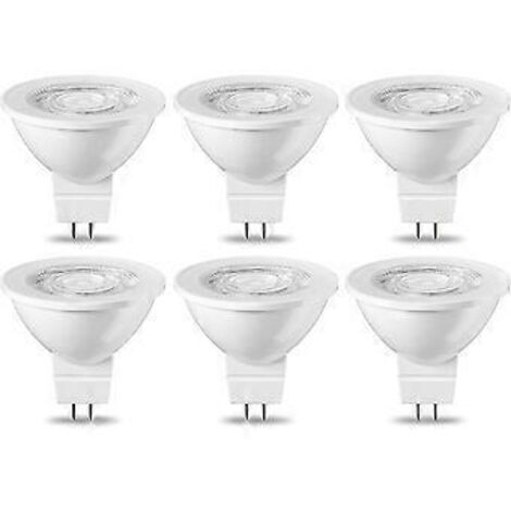 Lot de 6 ampoules LED GU5.3 MR16 5W Blanc chaud Non dimmable 220V [Classe énergétique G]