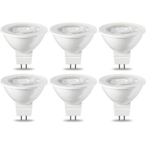 Lot de 6 ampoules LED GU5.3 MR16 5W blanc chaud non dimmables 220V-AquaForge