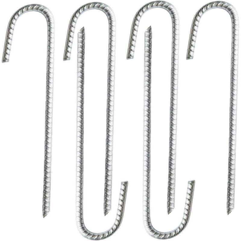 Lot de 6 ancrage en acier galvanisé robuste pour barres d'armature en J - Pour chapiteaux, tonnelles, châteaux, tentes, trampolines, rebondissements,