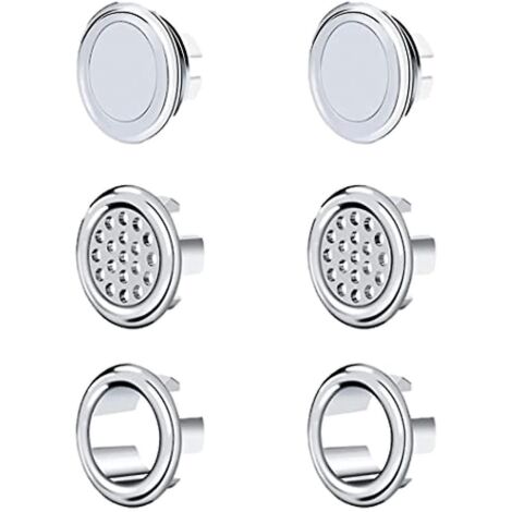 Lot de 6 anneaux de trop-plein pour évier, couvercle de trop-plein rond pour lavabo de cuisine ou de salle de bain.