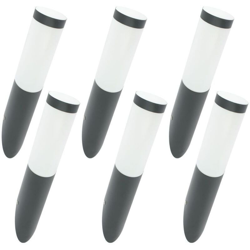 Lot de 6 Appliques murales valente Gris Anthracite extérieure E27