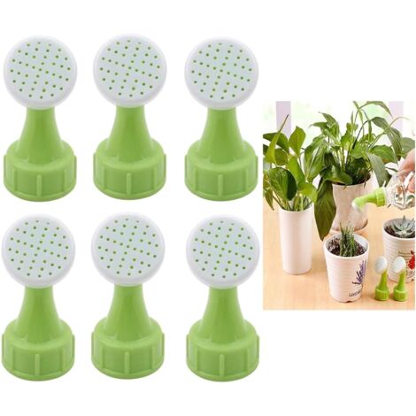 Lot de 6 arrosoirs à bouchon de bouteille, petits arrosoirs en plastique à monter soi-même, adaptés aux bouteilles d'eau, aux semis et à l'irrigation du jardin.-AquaForge