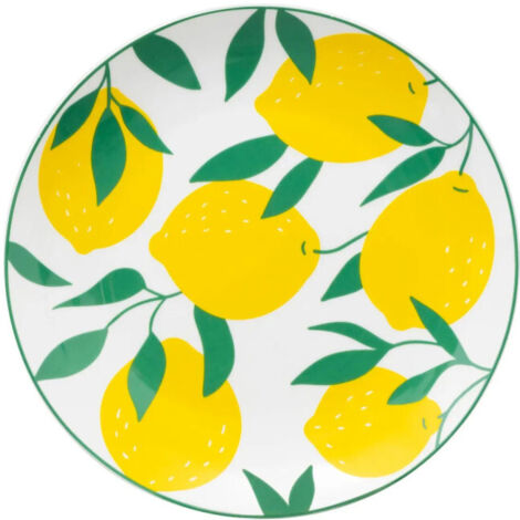 Lot de 6 Assiettes à Dessert "Citrons" 19cm Multicolore