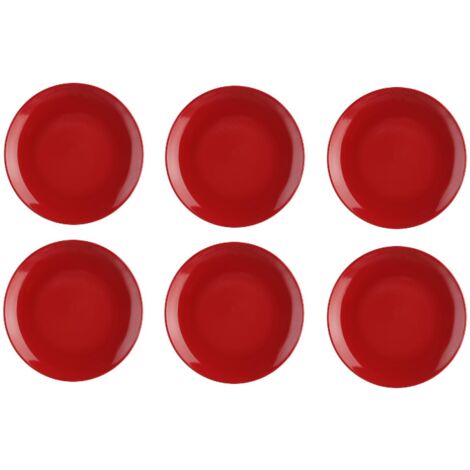 Lot de 6 assiettes à dessert - Colorama - D 21 cm - Rouge - Livraison gratuite - Rouge