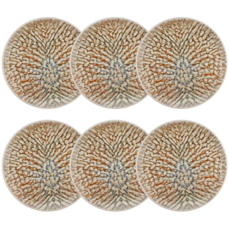 Lot de 6 assiettes à dessert en grès 20cm, AMBRE