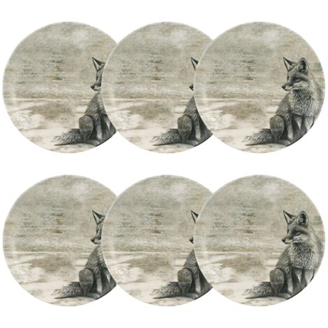 Lot de 6 assiettes à dessert en porcelaine 21cm, LACHAT