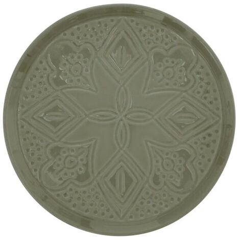 Lot de 6 Assiettes à Dessert Faïence "Sienna" 20cm Vert Olive