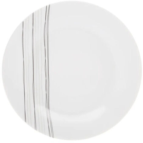 Lot de 6 Assiettes à Dessert "Lignes" 19cm Blanc