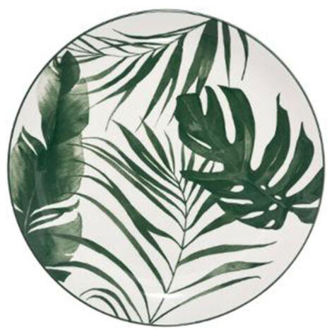 Lot de 6 Assiettes à Dessert "Palme" 19cm Vert