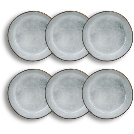Lot de 6 assiettes coupes en grès 20cm, ARONAL