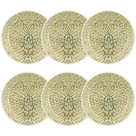 Lot de 6 assiettes creuses en grès 20,5cm, JADE