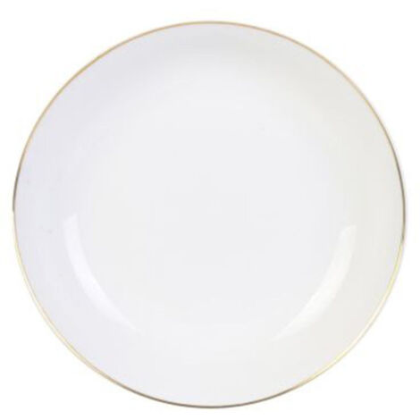 Lot de 6 Assiettes Creuses "Liseré" 21cm Blanc