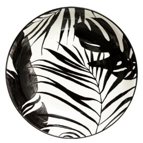 Lot de 6 Assiettes Creuses "Palme" 20cm Noir