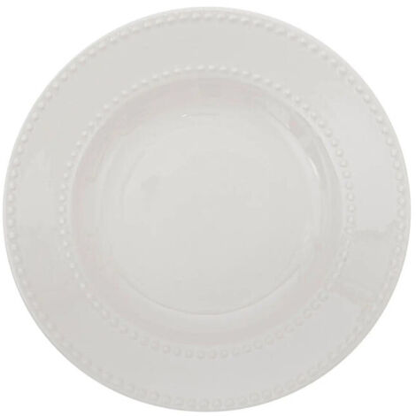 Lot de 6 Assiettes Creuses "Perle" 22cm Blanc