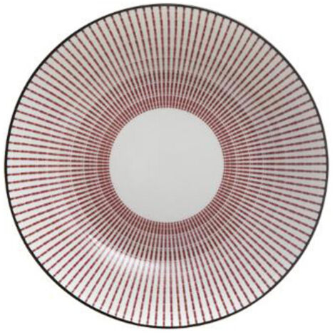 Lot de 6 Assiettes Creuses Porcelaine "Lunis" 20cm Rouge