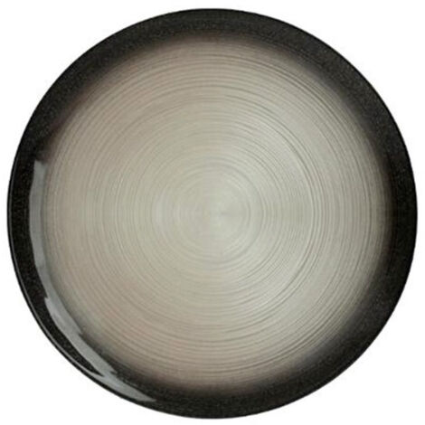 Lot de 6 Assiettes de Présentation "Jem" 33cm Noir & Argent