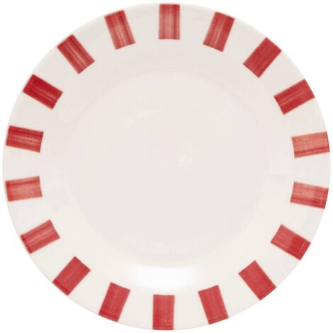 Lot de 6 assiettes dessert Cheri rouge D19xH1,8cm - Atmosphera créateur d'intérieur