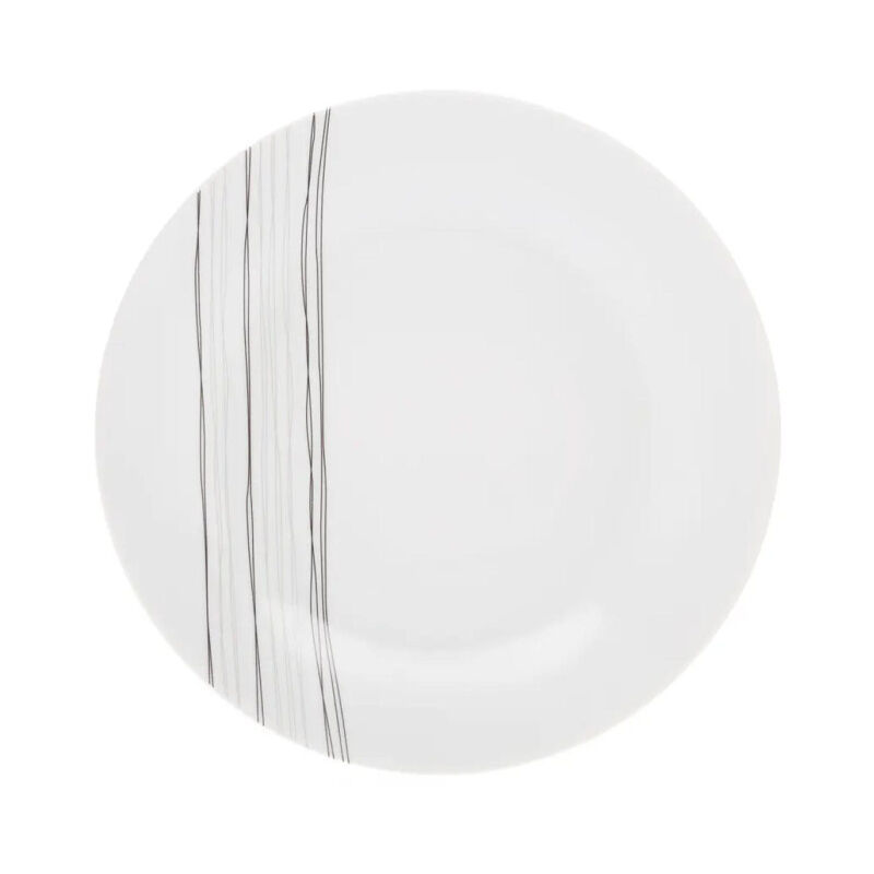 Secret De Gourmet - Lot de 6 Assiettes à Dessert 'Lignes' 19cm Blanc