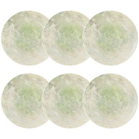 Lot de 6 assiettes desserts en porcelaine 21cm, NATURA