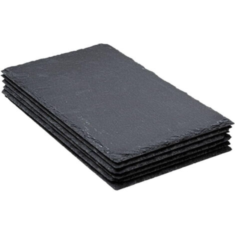 Lot de 6 assiettes en ardoise, carreaux Fingerfood, 18 x 30 cm