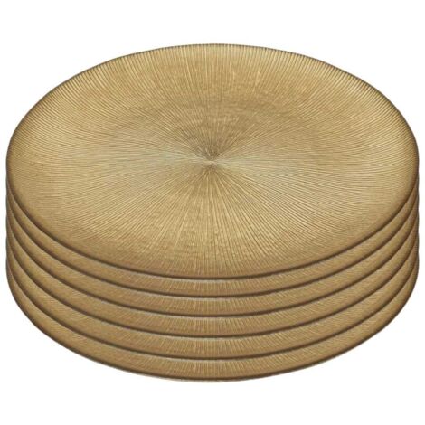 Lot de 6 Assiettes en Verre Doré Ø27cm