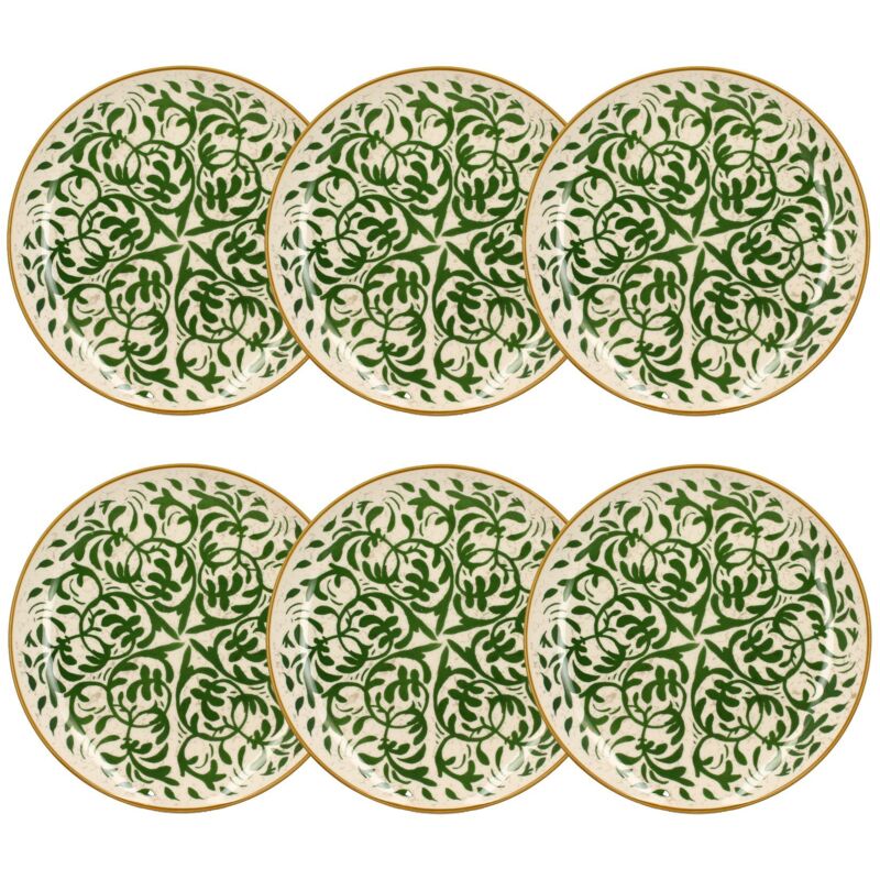 Lot de 6 assiettes plates à motif en grès 27cm, heraclee