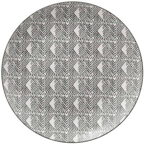 Lot de 6 Assiettes Plates "Bohemia Etnic" 26cm Noir