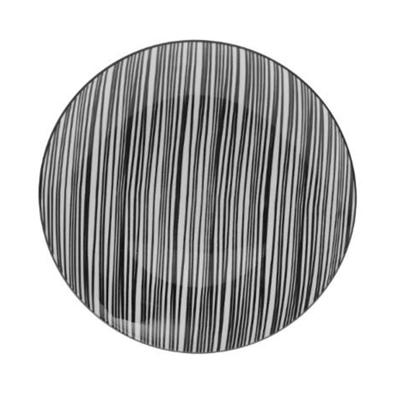 Secret De Gourmet - Lot de 6 Assiettes Plates 'Bohemia Zèbre' 26cm Noir
