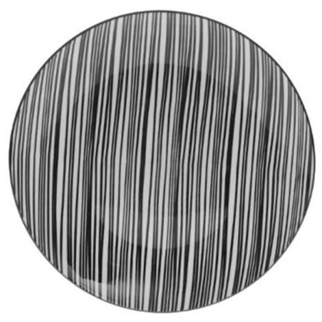 Lot de 6 Assiettes Plates "Bohemia Zèbre" 26cm Noir
