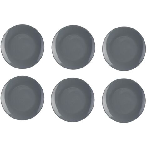 Lot de 6 assiettes plates - Colorama - D 26 cm - Gris - Livraison gratuite - Gris