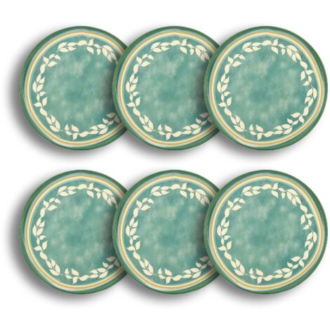 Lot de 6 assiettes plates en faïence 28cm, CAPRIA