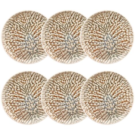 Lot de 6 assiettes plates en grès 26cm, AMBRE