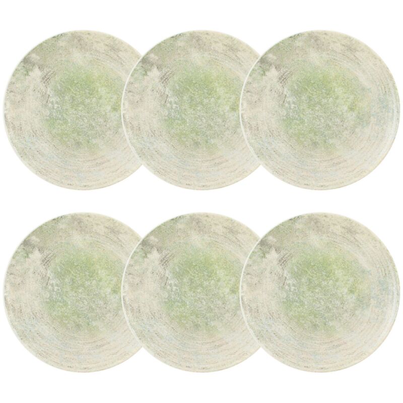 Lot de 6 assiettes plates en porcelaine 26cm, NATURA