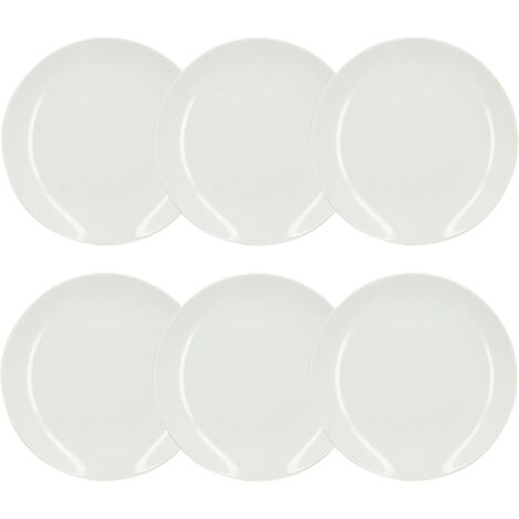 Lot de 6 assiettes plates en porcelaine 27cm, METROPOLITAN